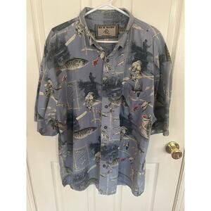 Bit & Bridle Fly Fishing‎ Short Sleeve Cotton Shirt Size XL
